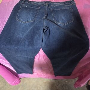 d. jeans Women's Straight Leg Dark Blue Denim Jeans